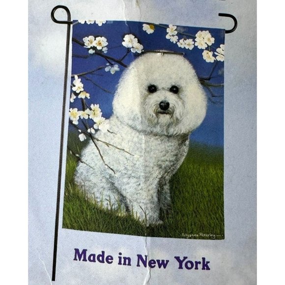 Bichon Frise Garden Flag Retired 12 x 16 inches New in Package Fiddlers Elbow - Picture 2 of 8